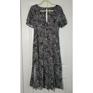 Free People Keyhole Back Flared Short Sleeve Dress